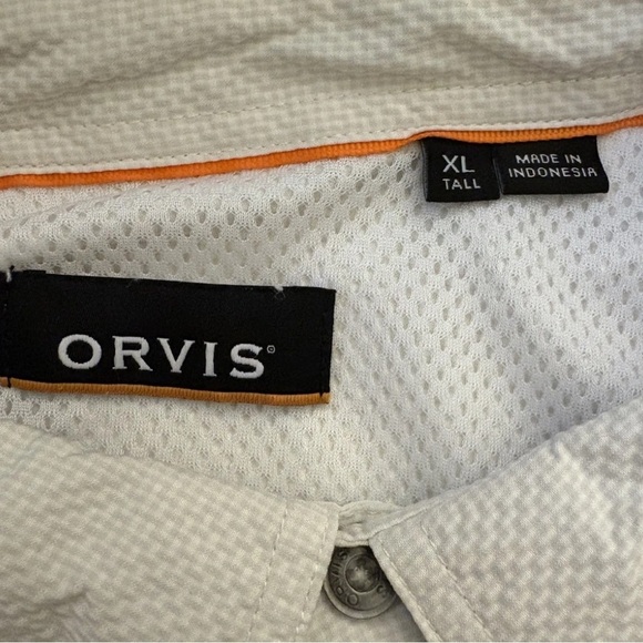 Orvis Open Air Caster Long-Sleeve White Button Shirt Men’s XLT Tall UPF50 Vented - Picture 7 of 14